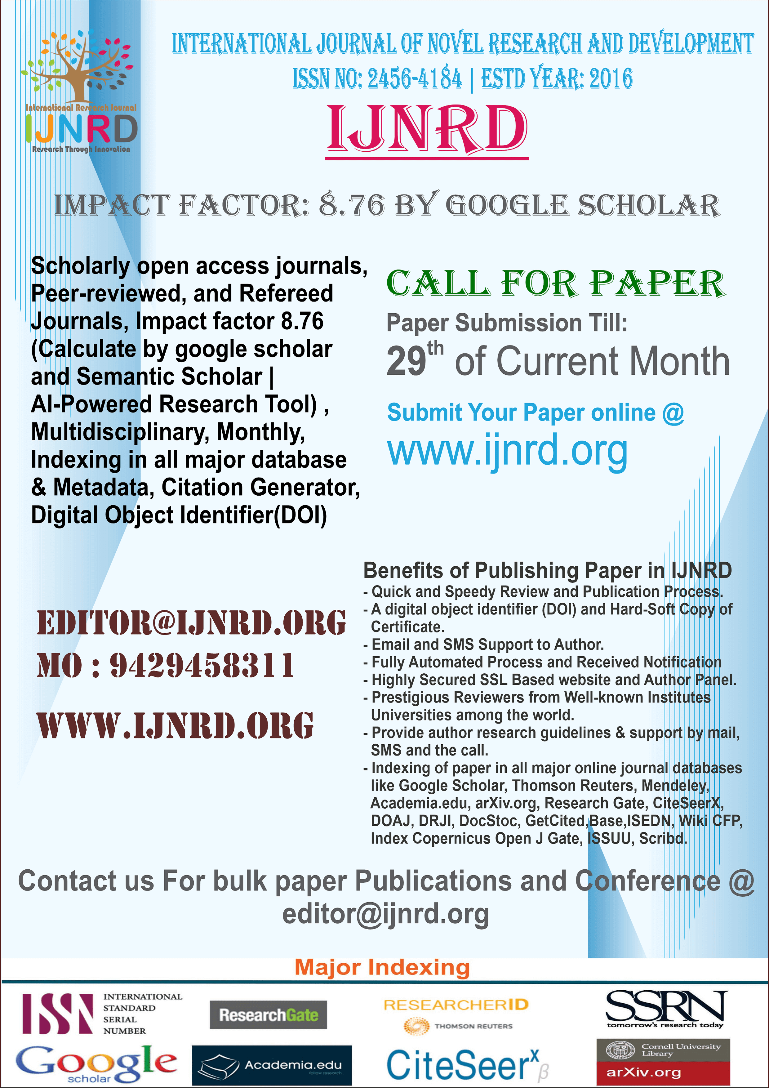 international journal of experimental research and review scimago